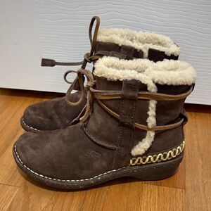 UGG Chocolate Shearling Ankle Boots